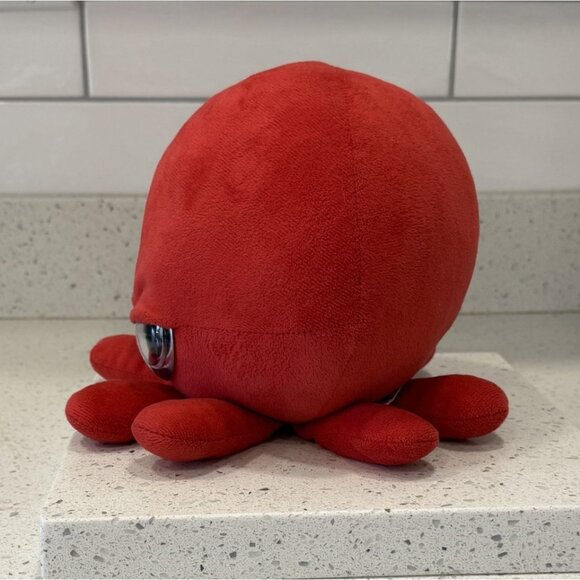 Angry Red Octopus Stuffed Animal Toy With Glitter Eyes 9" - Picture 5 of 7